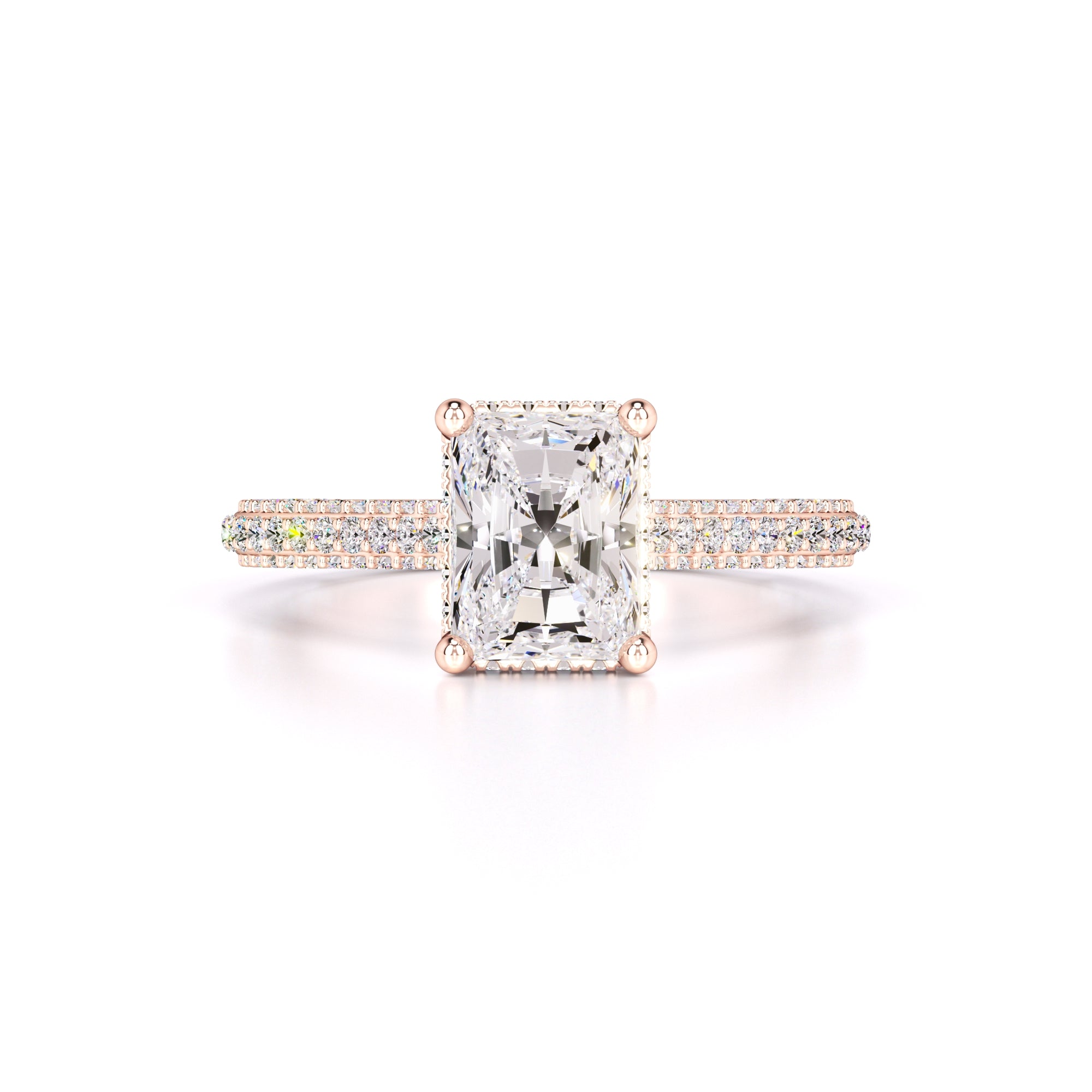Elena Moissanite & Lab Grown Diamond Ring | Rose Gold | 1