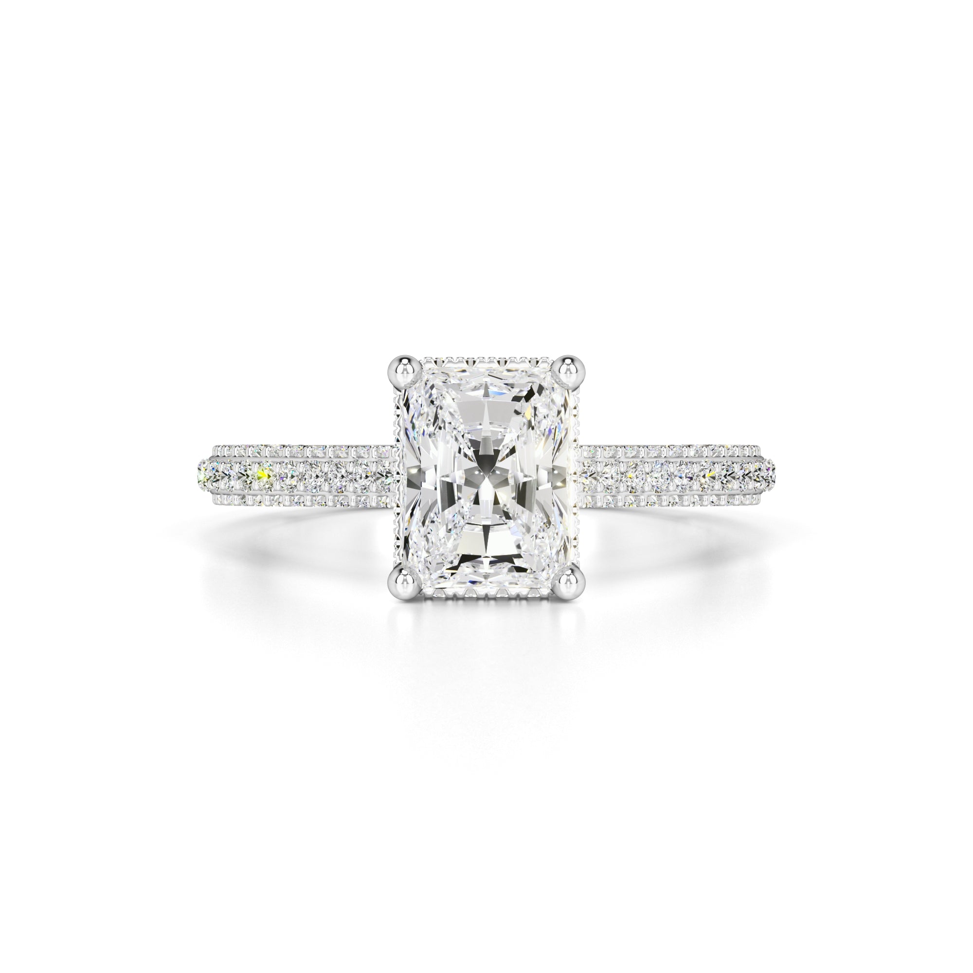 Elena Moissanite & Lab Grown Diamond Ring | White Gold | 1