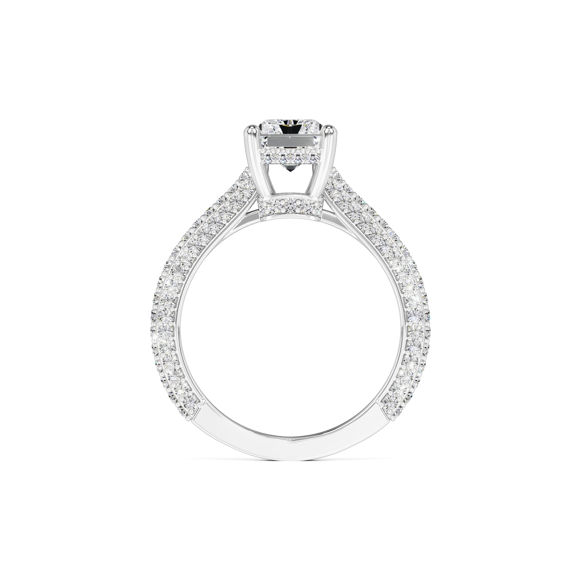 Elena Moissanite & Lab Grown Diamond Ring | White Gold | 4