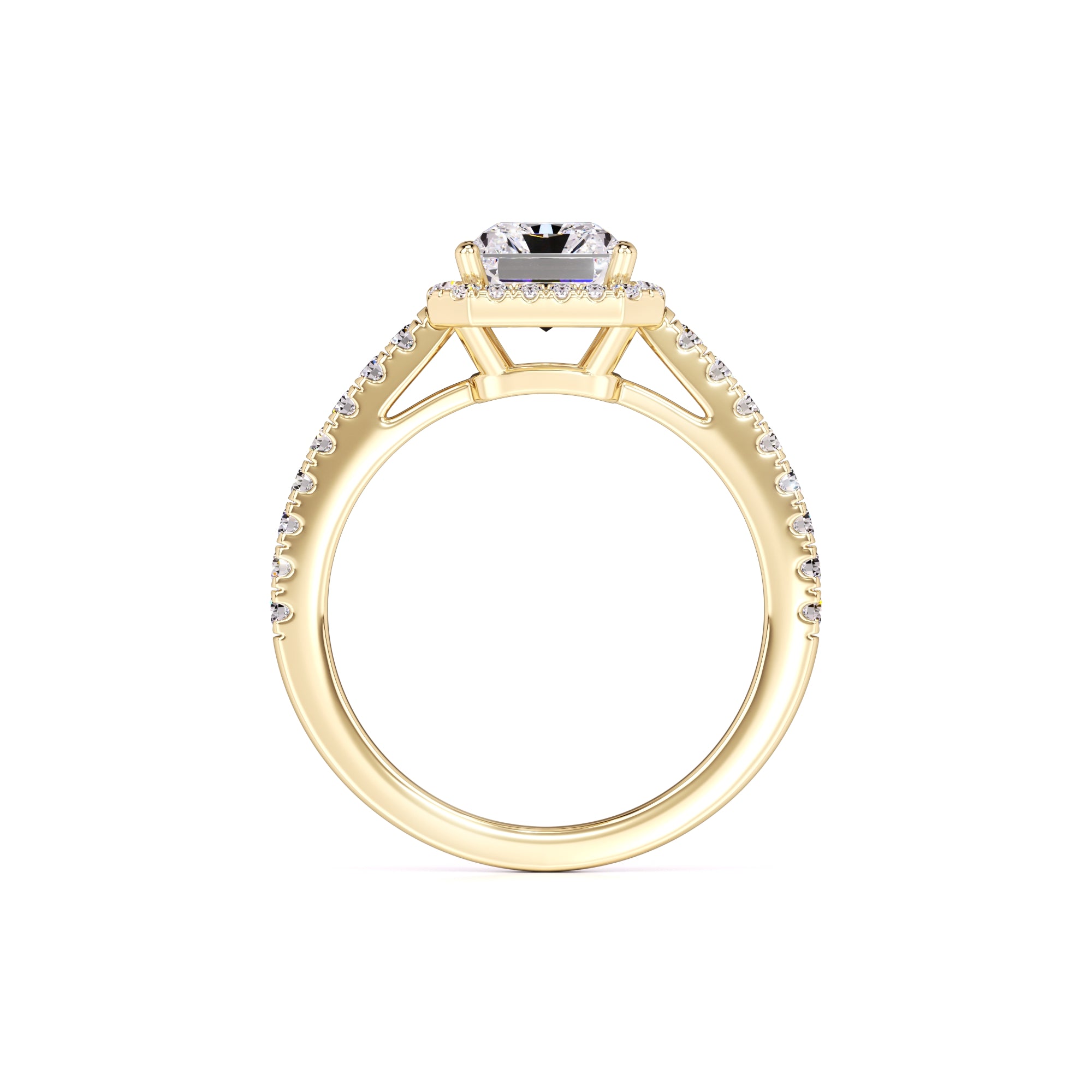 Talia Moissanite & Lab Grown Diamond Ring | Yellow Gold | 4