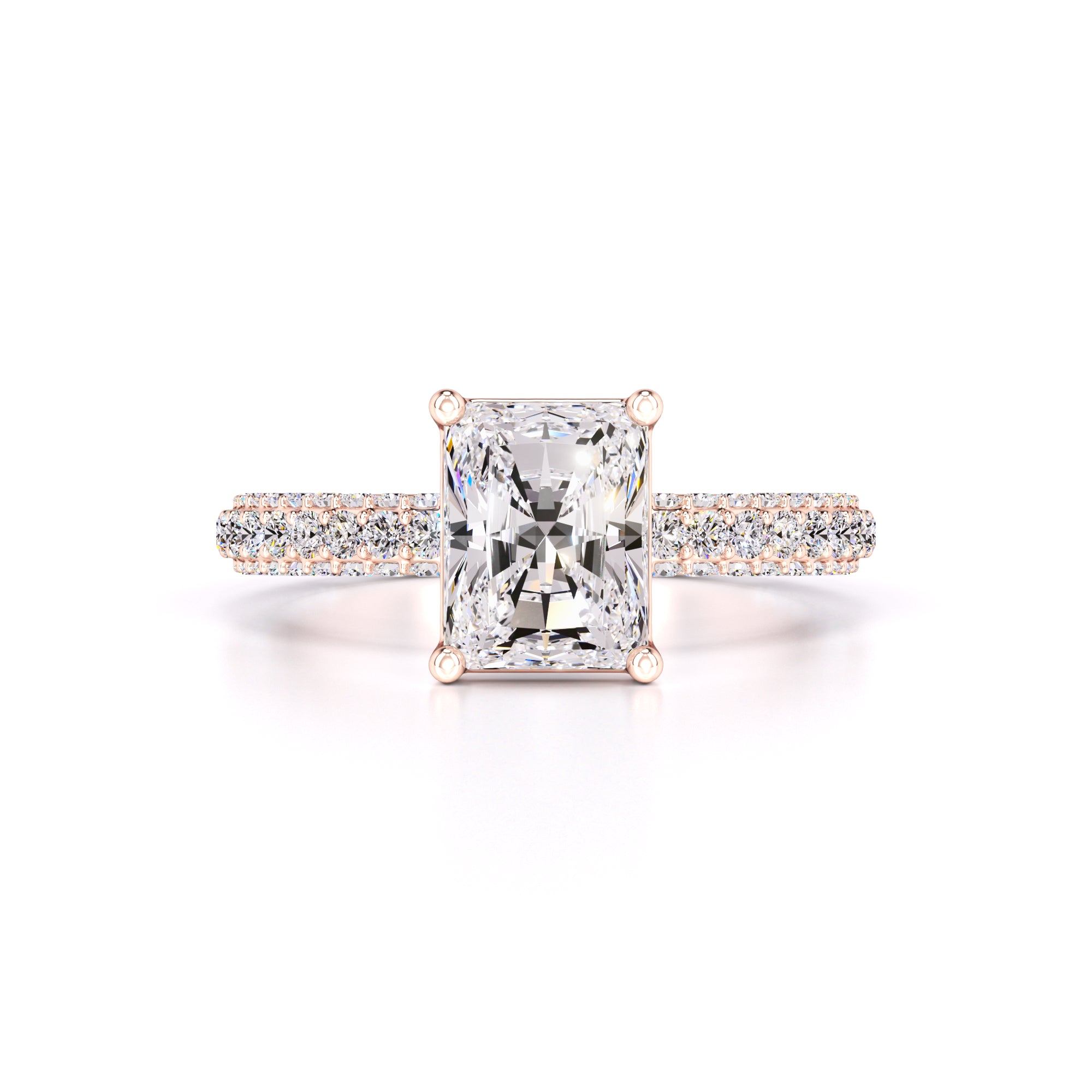 Luna Moissanite & Lab Grown Diamond Ring | Rose Gold | 1