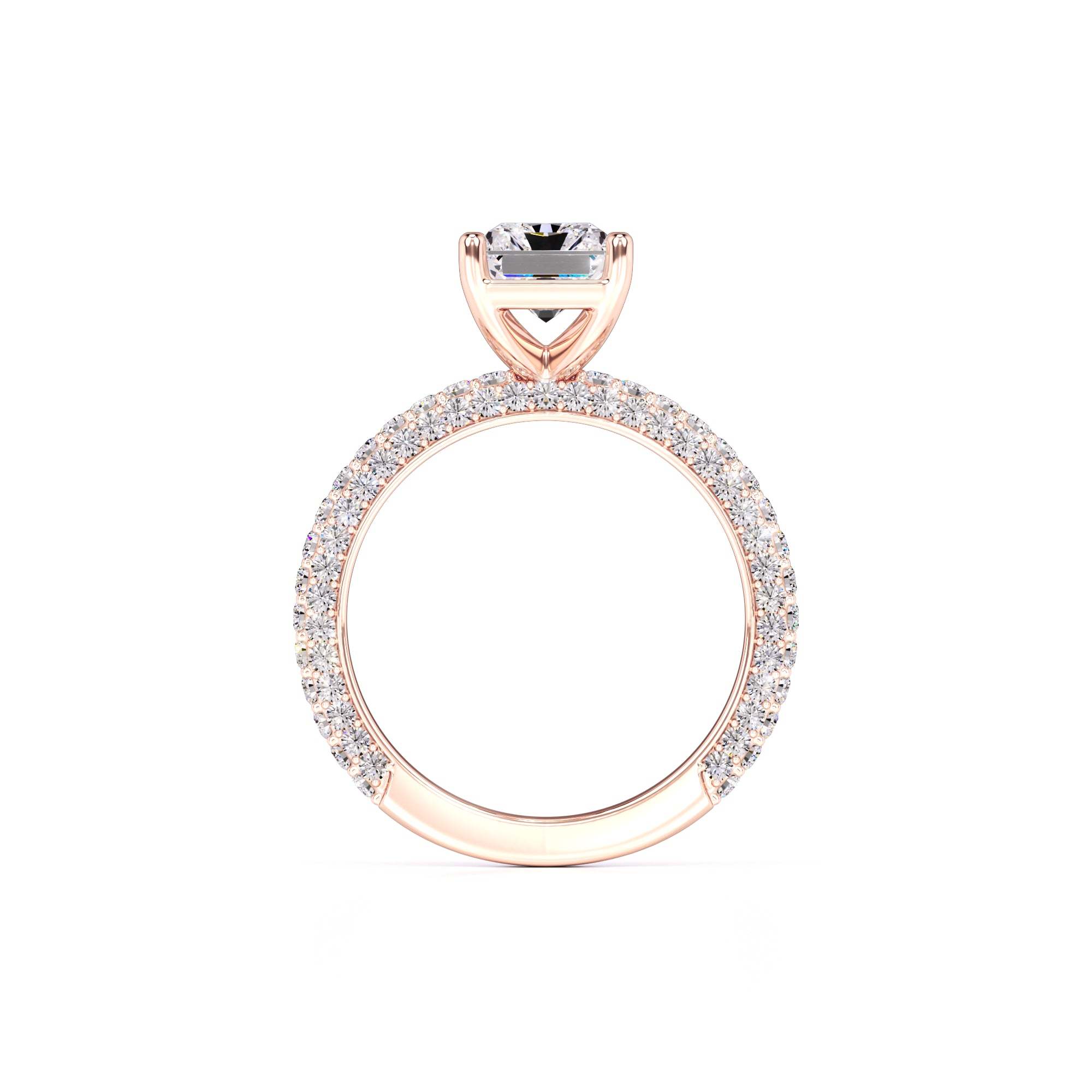 Luna Moissanite & Lab Grown Diamond Ring | Rose Gold | 4