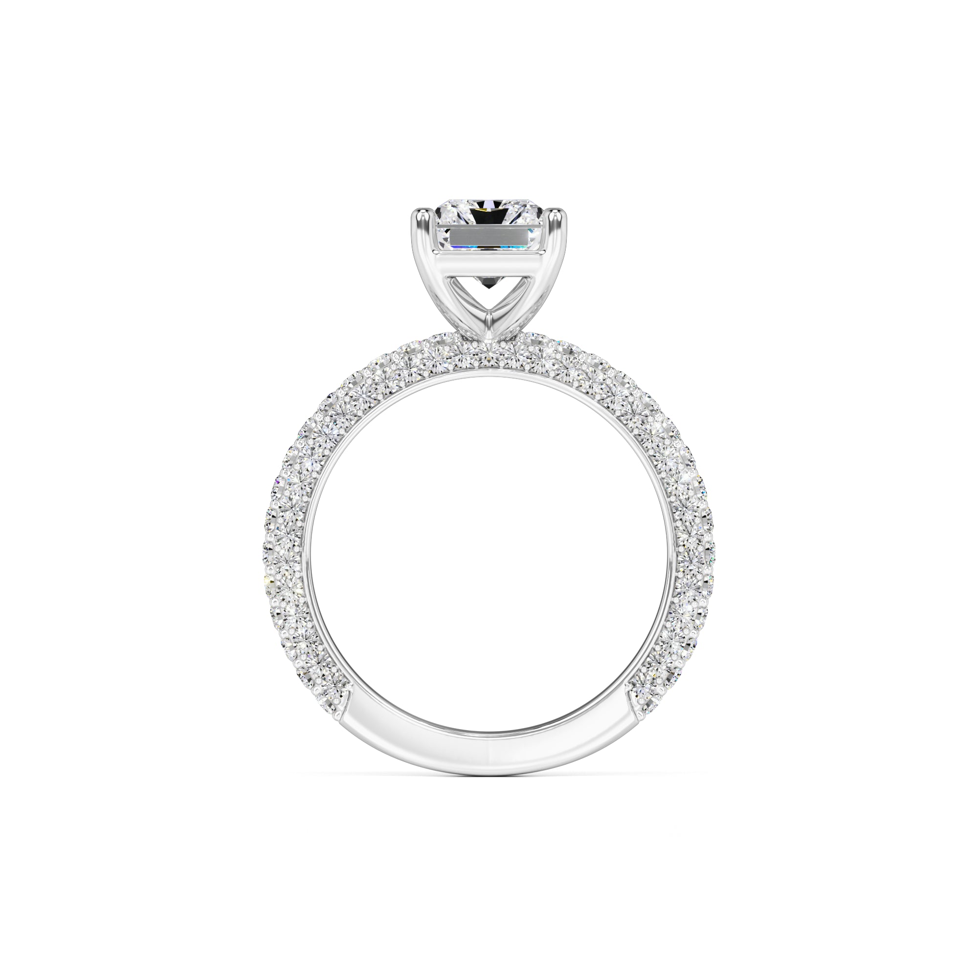 Luna Moissanite & Lab Grown Diamond Ring | White Gold | 4