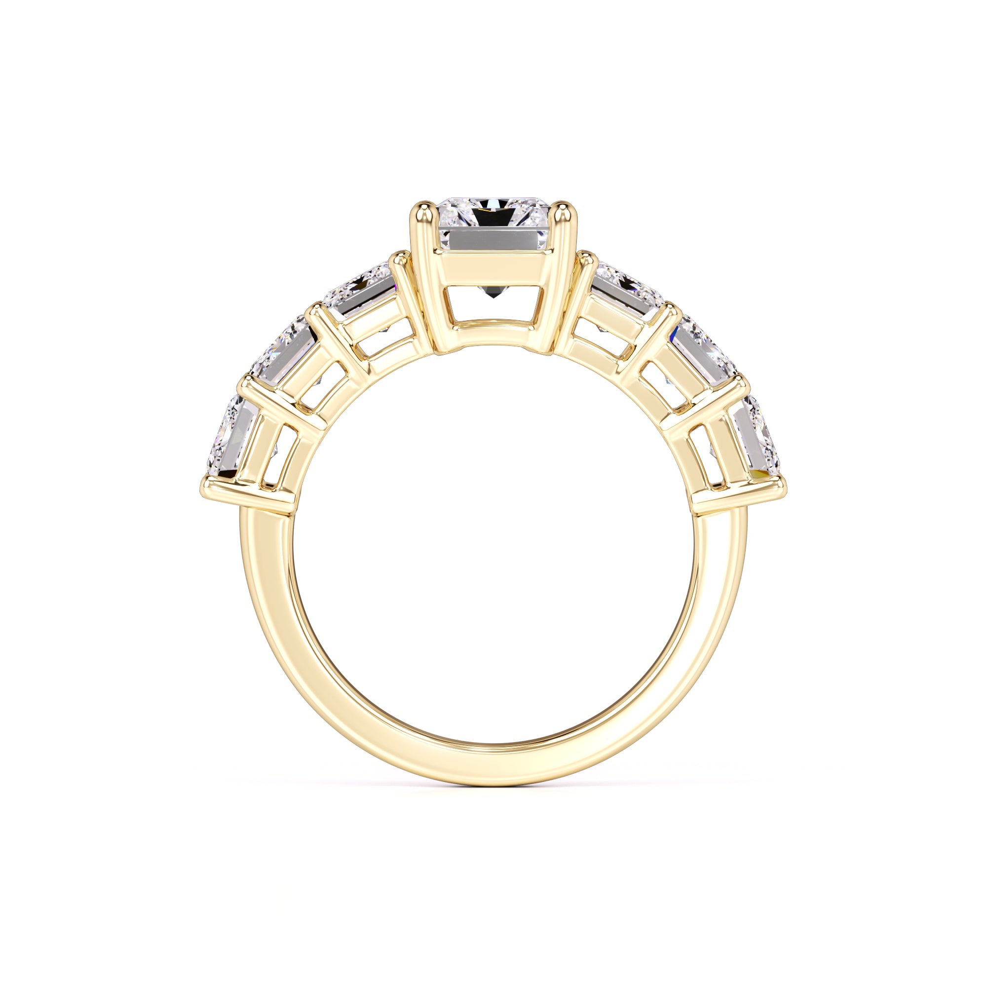 Celine Moissanite & Lab Grown Diamond Ring | Yellow Gold | 4