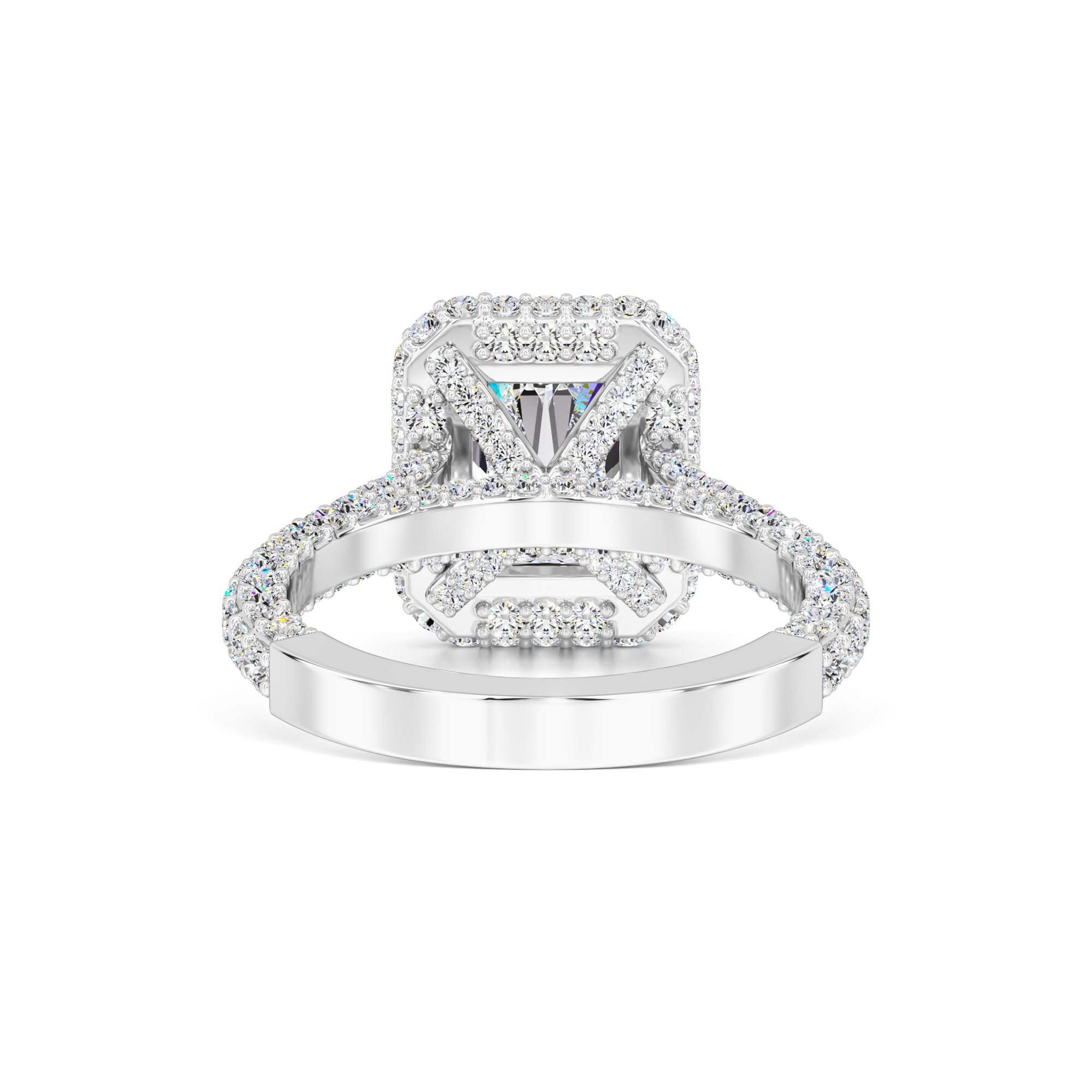 Leila Moissanite & Lab Grown Diamond Ring | White Gold | 3