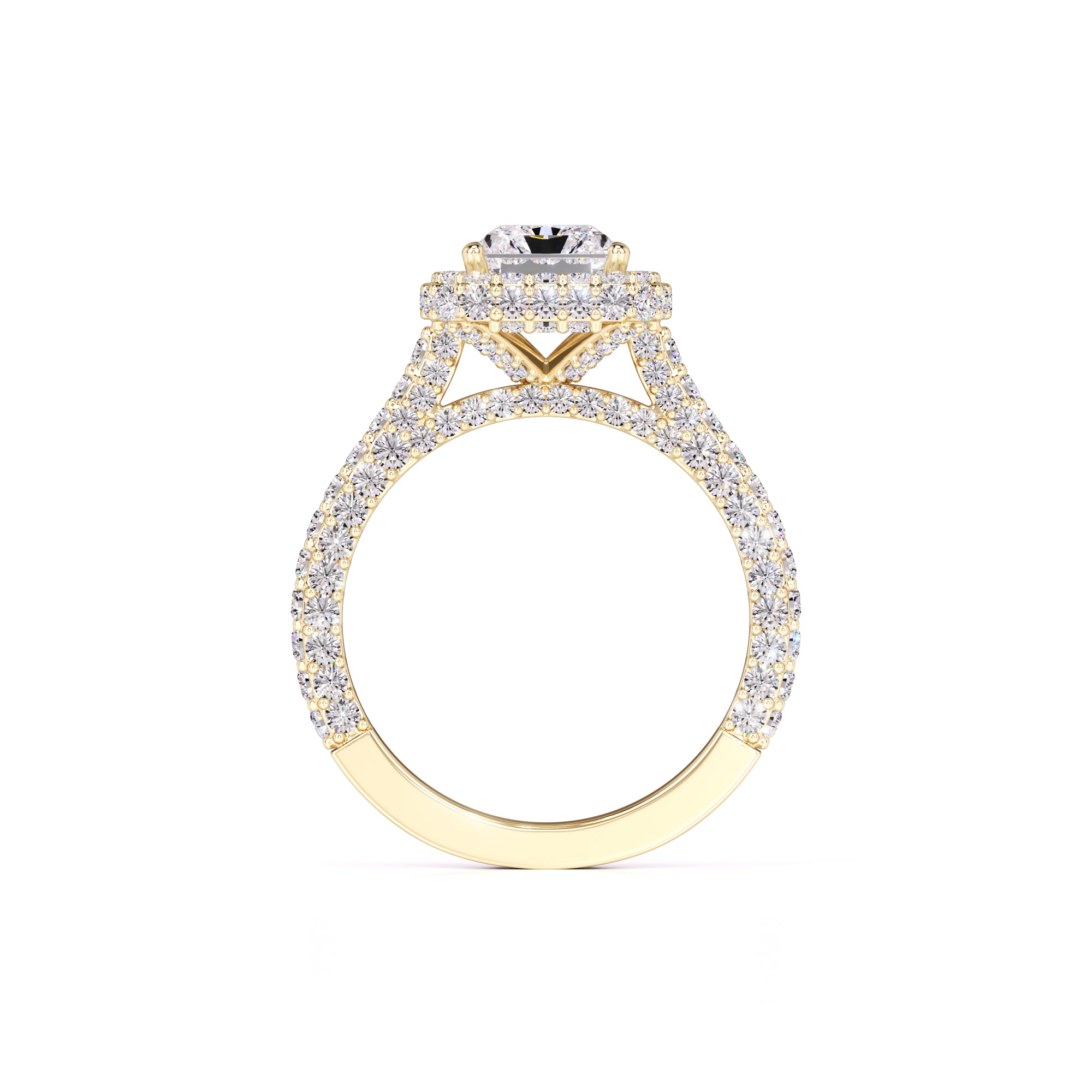 Leila Moissanite & Lab Grown Diamond Ring | Yellow Gold | 4