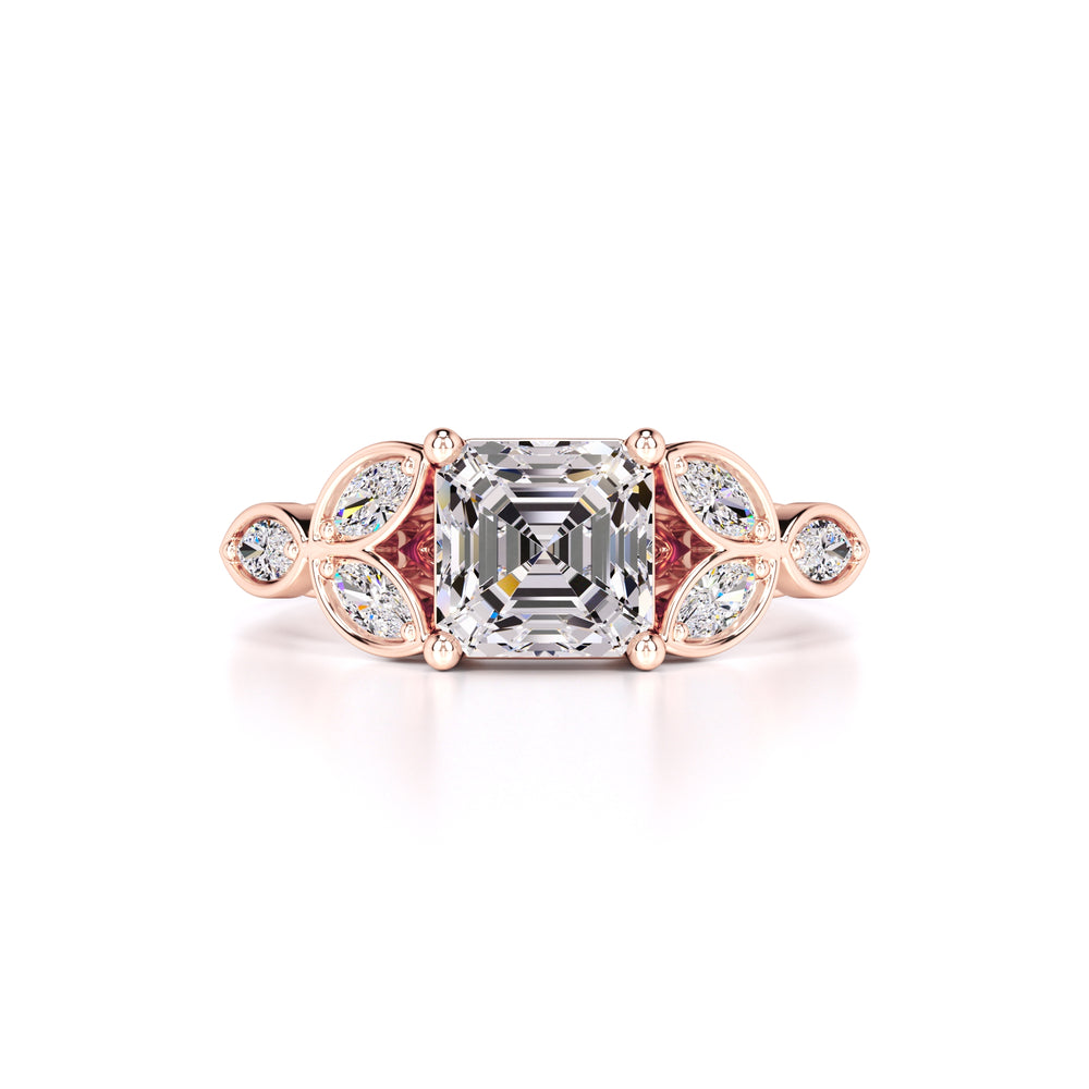 Madilyn Moissanite & Lab Grown Diamond Ring | Rose Gold | 1