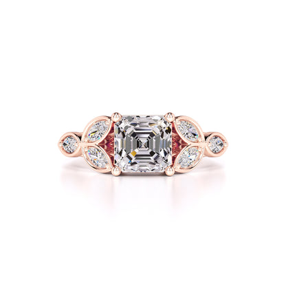 Madilyn Moissanite & Lab Grown Diamond Ring | Rose Gold | 1