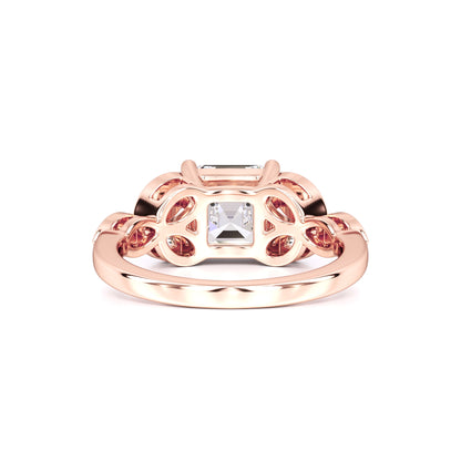 Madilyn Moissanite & Lab Grown Diamond Ring | Rose Gold | 3