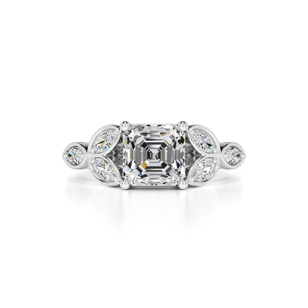 Madilyn Moissanite & Lab Grown Diamond Ring | White Gold | 1