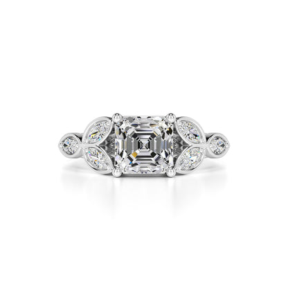 Madilyn Moissanite & Lab Grown Diamond Ring | White Gold | 1