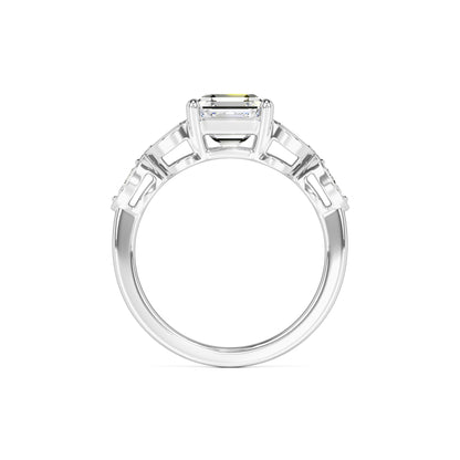 Madilyn Moissanite & Lab Grown Diamond Ring | White Gold | 4