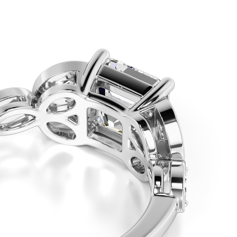 Madilyn Moissanite & Lab Grown Diamond Ring | White Gold | 2