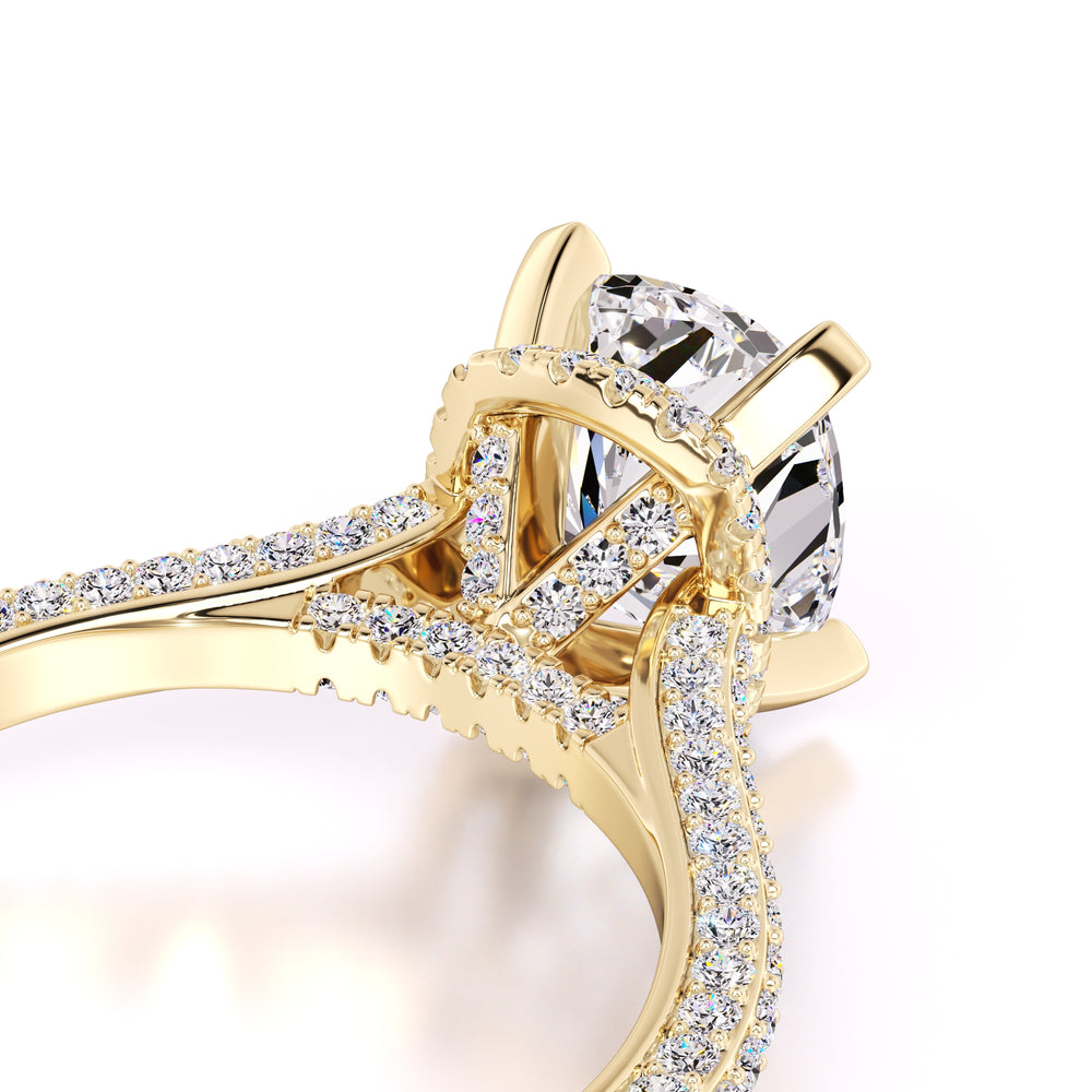 Everleigh Moissanite & Lab Grown Diamond Ring | Yellow Gold | 2