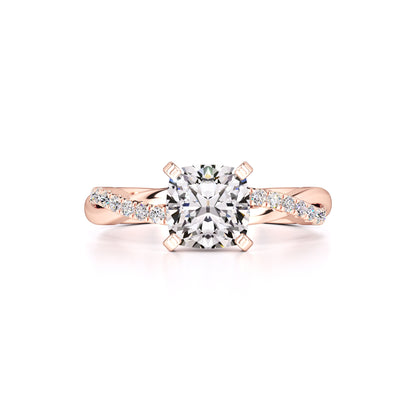 Lyla Moissanite & Lab Grown Diamond Ring | Rose Gold | 1
