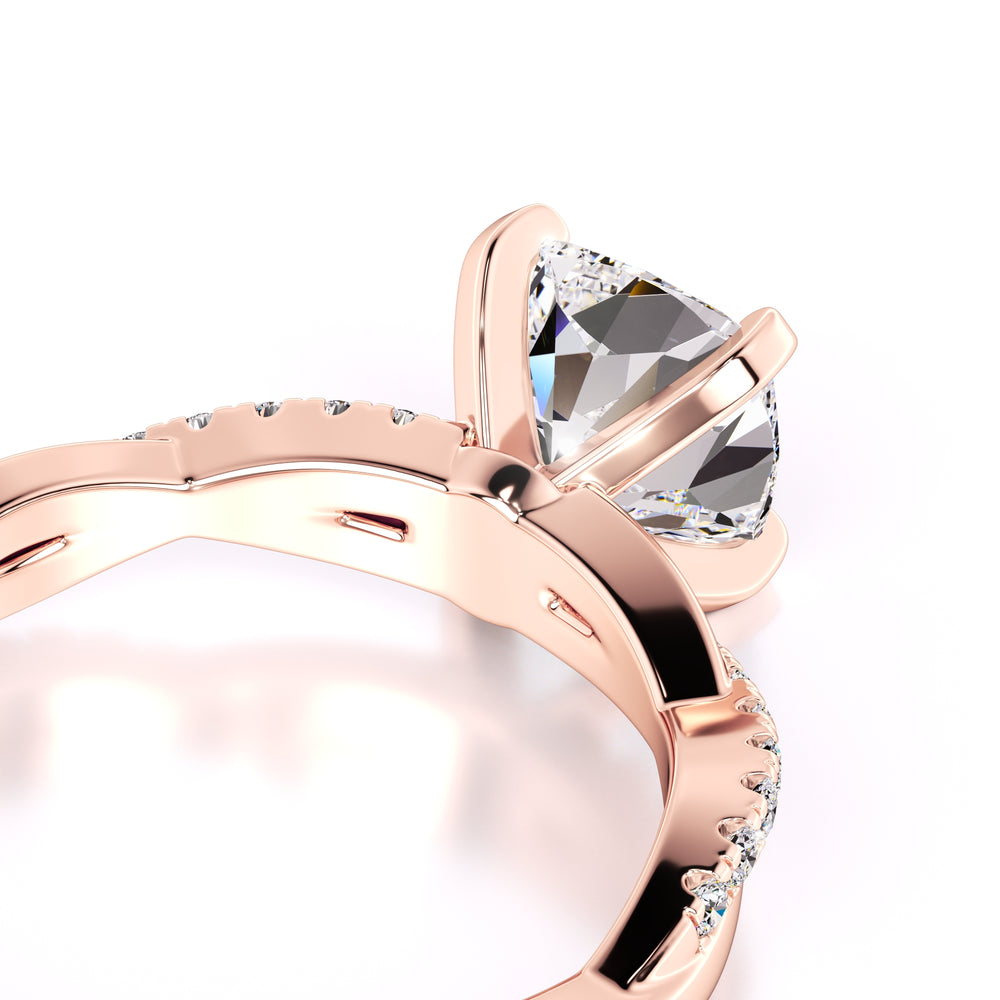 Lyla Moissanite & Lab Grown Diamond Ring | Rose Gold | 2