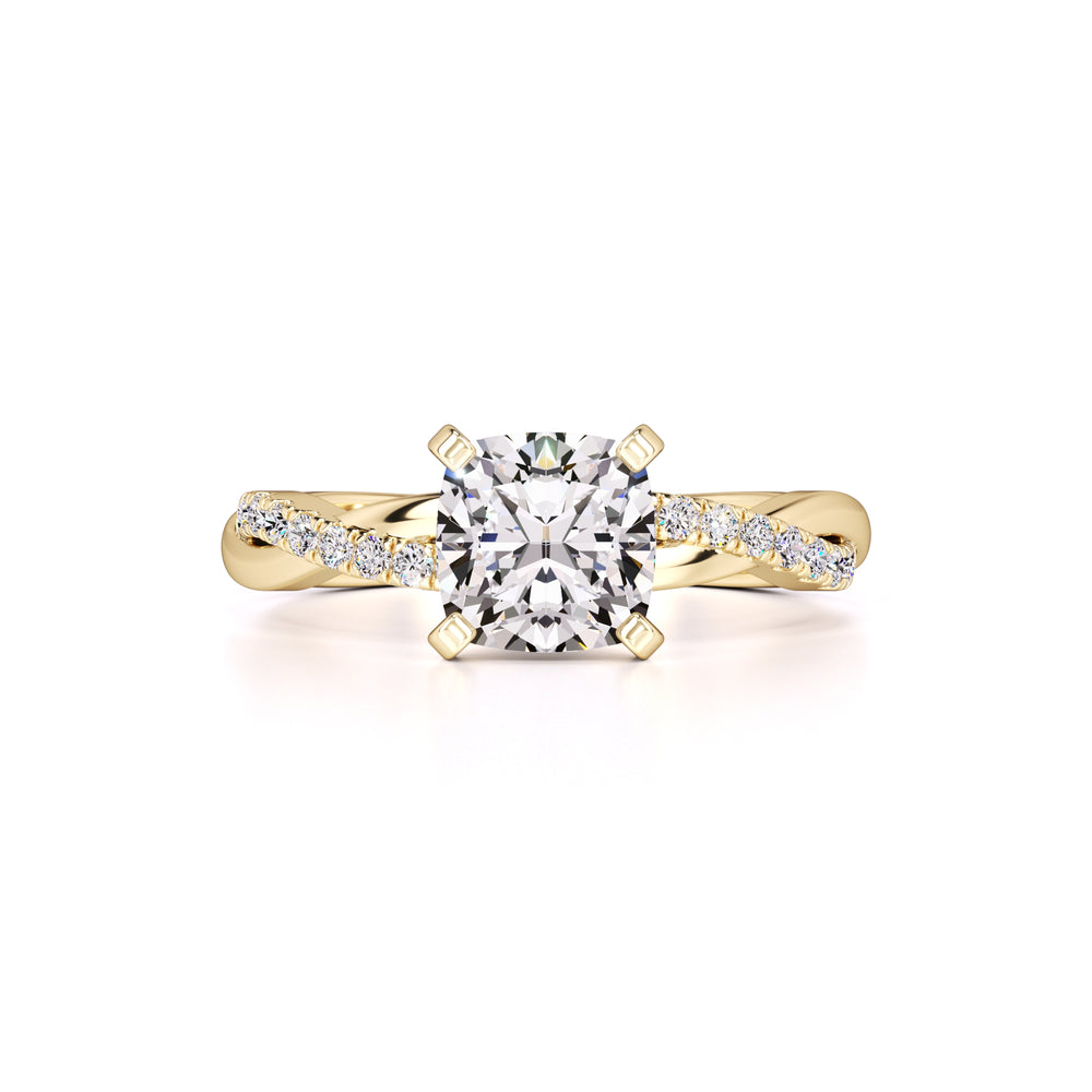 Lyla Moissanite & Lab Grown Diamond Ring | Yellow Gold | 1