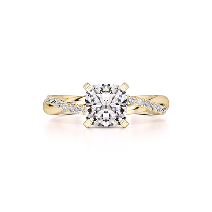 Lyla Moissanite & Lab Grown Diamond Ring | Yellow Gold | 1