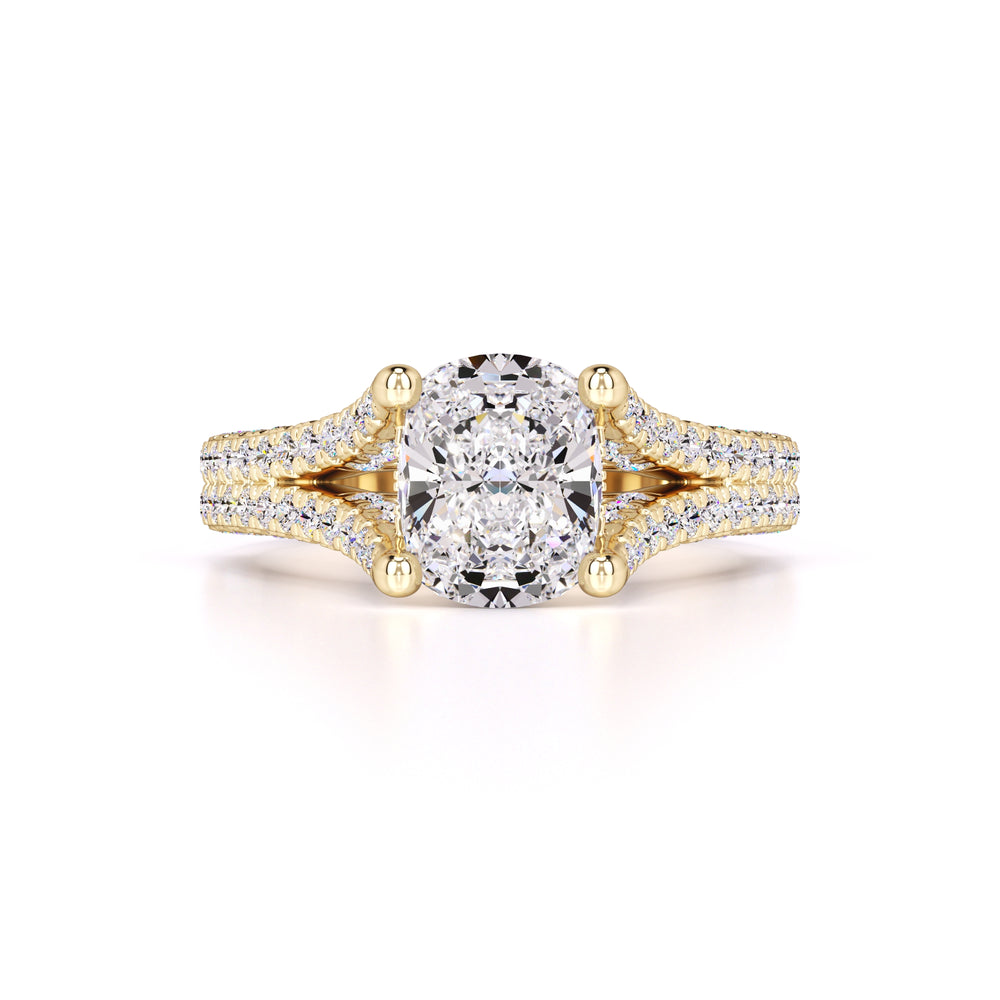 Rylee Moissanite & Lab Grown Diamond Ring | Yellow Gold | 1