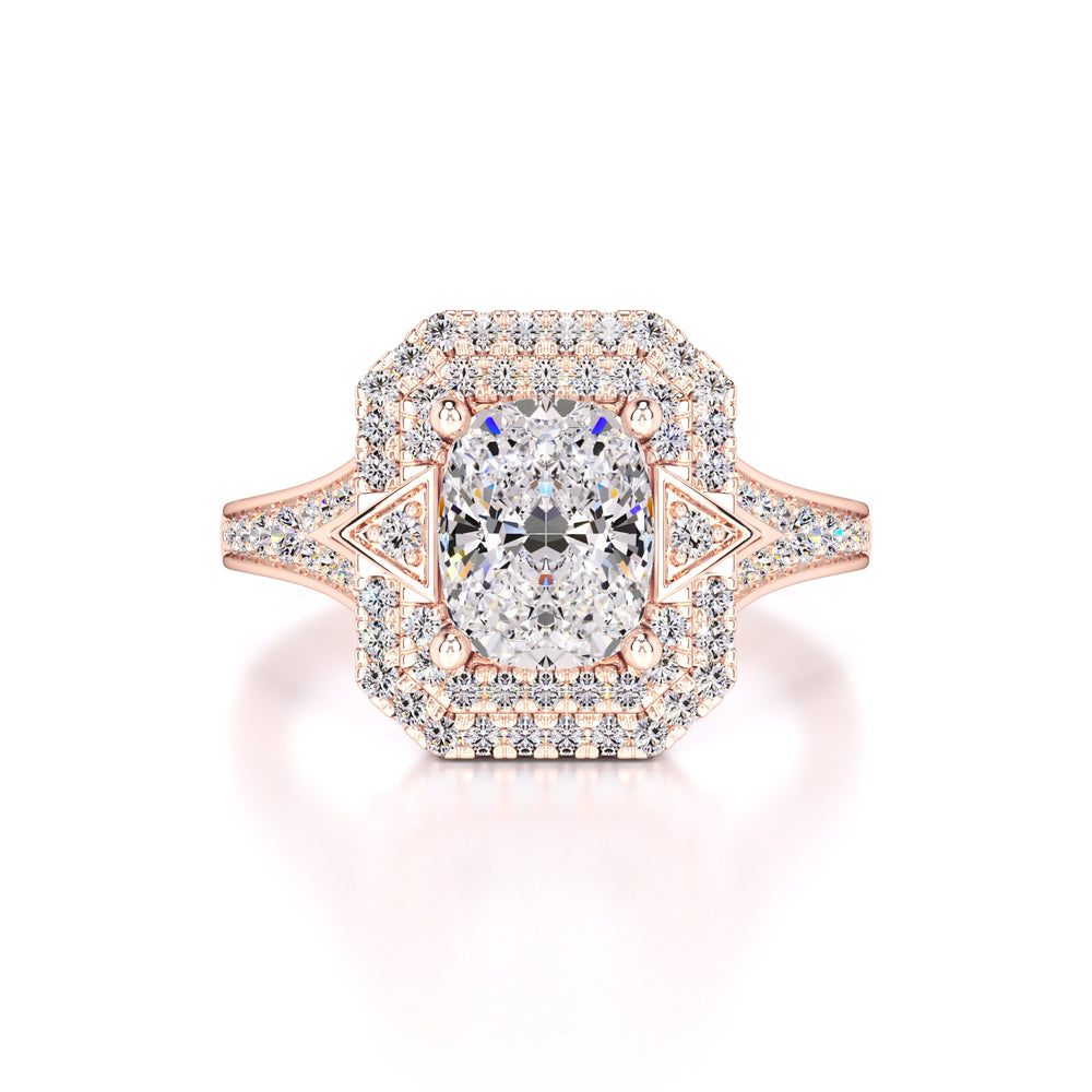 Camille Moissanite & Lab Grown Diamond Ring | Rose Gold | 1