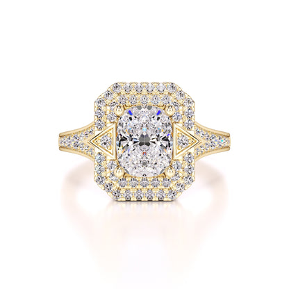 Camille Moissanite & Lab Grown Diamond Ring | Yellow Gold | 1