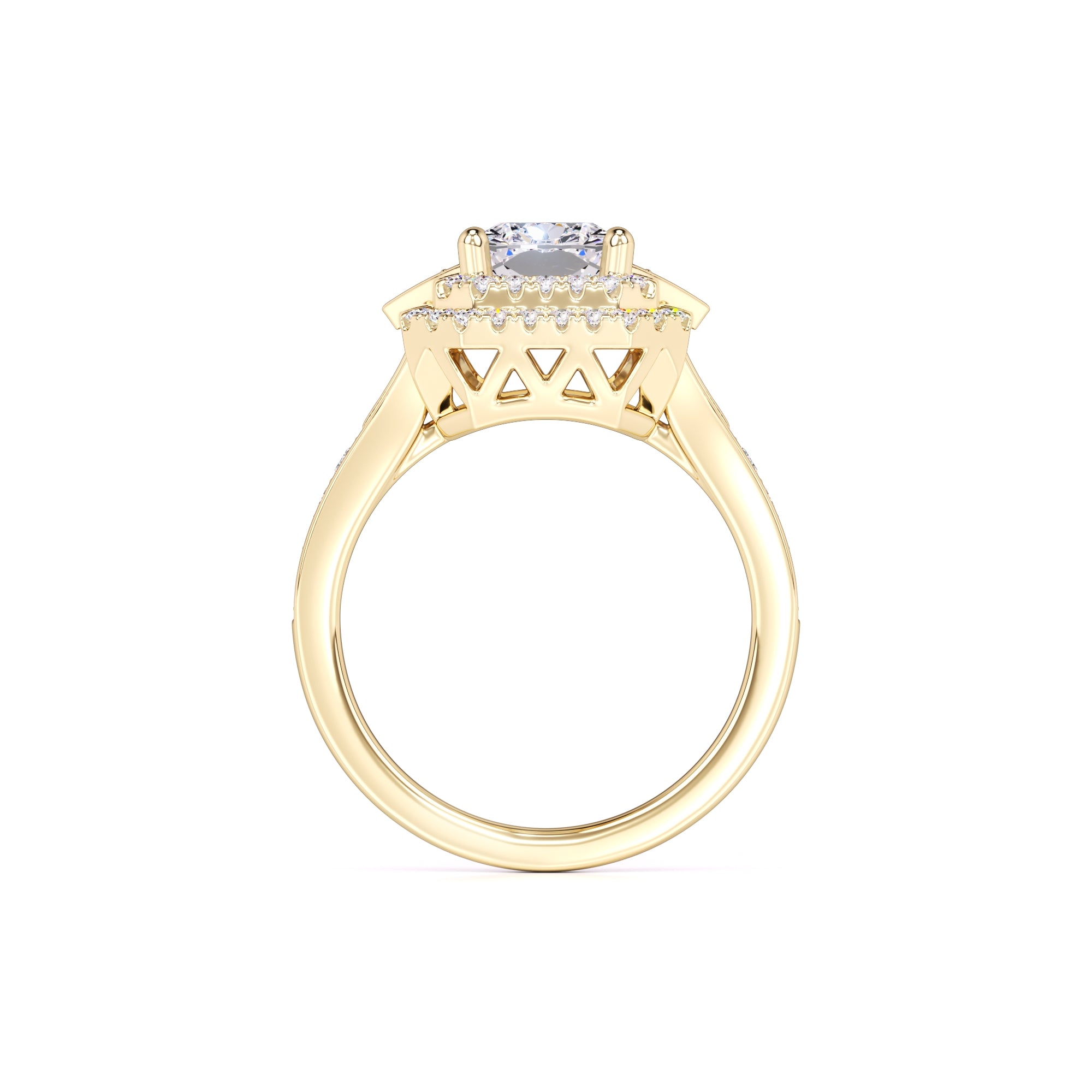 Camille Moissanite & Lab Grown Diamond Ring | Yellow Gold | 4