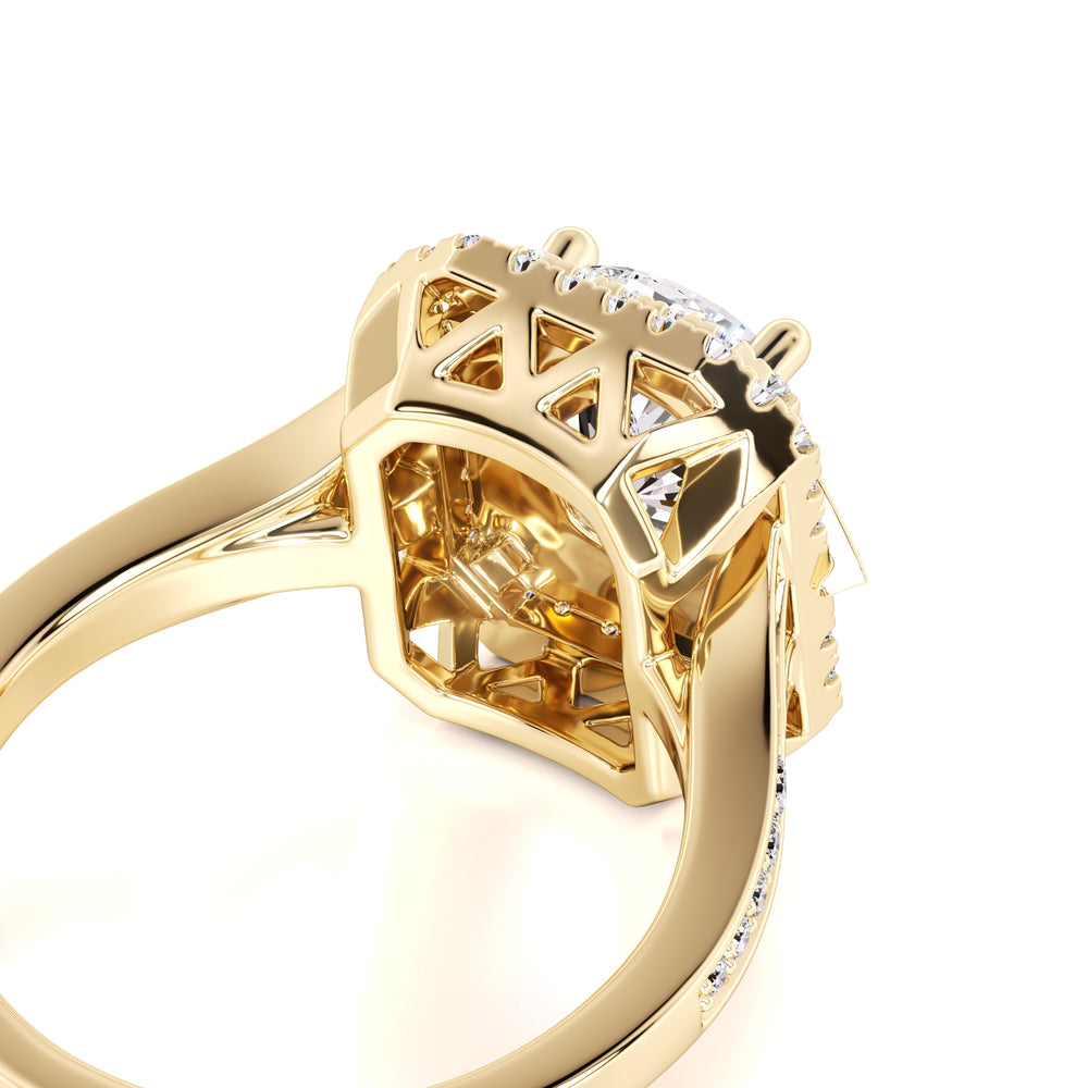 Camille Moissanite & Lab Grown Diamond Ring | Yellow Gold | 2