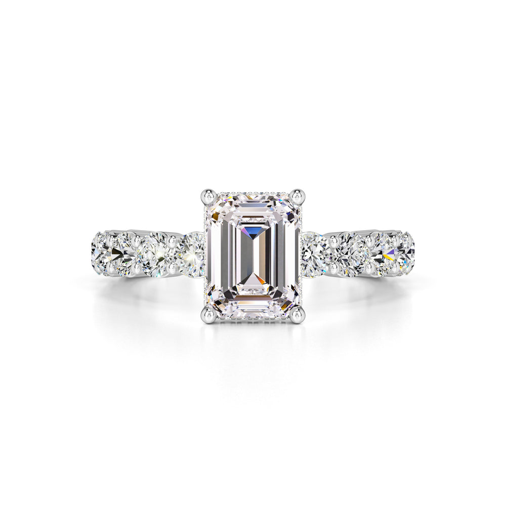 Carly Moissanite & Lab Grown Diamond Ring | White Gold | 1