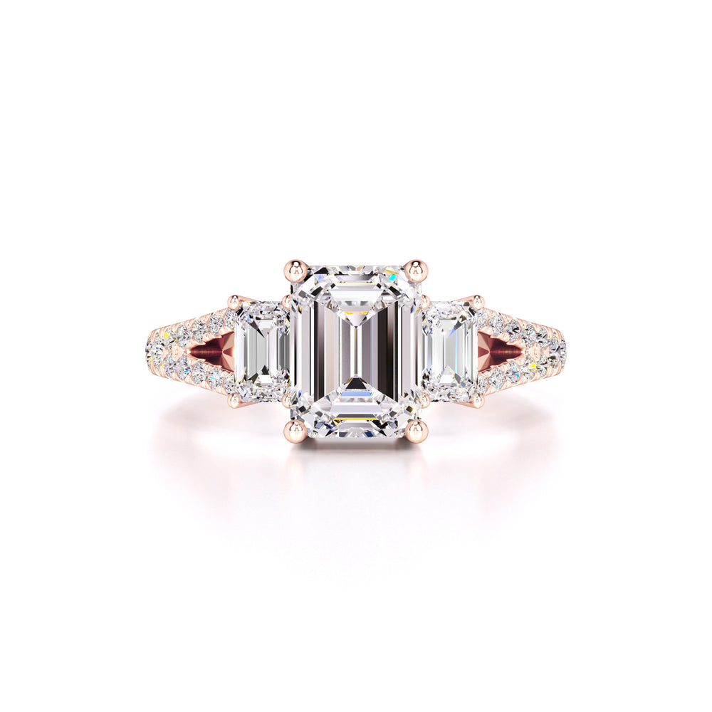 Emberly Moissanite & Lab Grown Diamond Ring | Rose Gold | 1