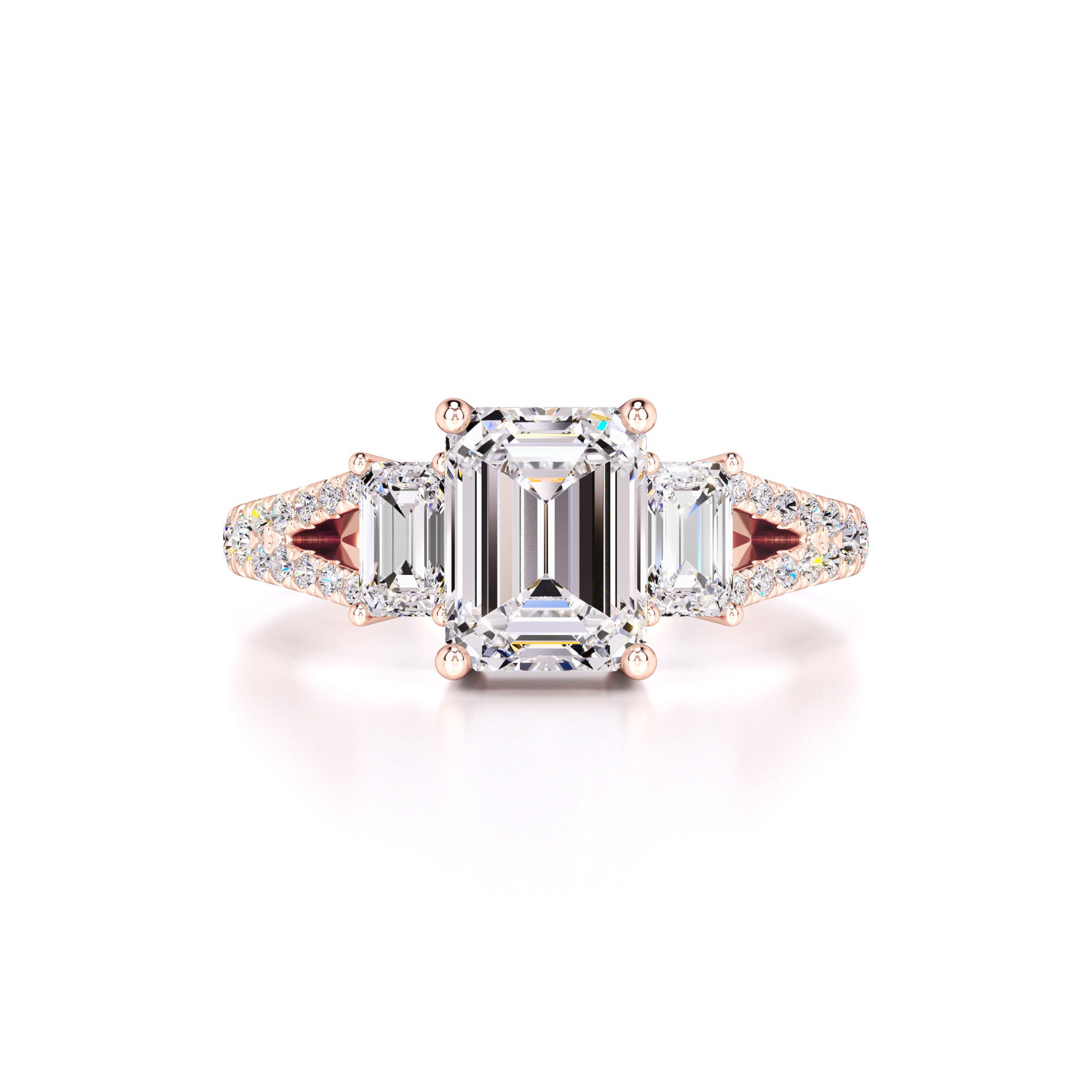 Emberly Moissanite & Lab Grown Diamond Ring | Rose Gold | 1