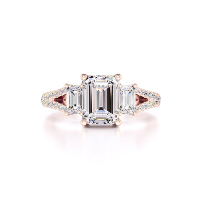 Emberly Moissanite & Lab Grown Diamond Ring | Rose Gold | 1