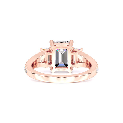 Emberly Moissanite & Lab Grown Diamond Ring | Rose Gold | 3