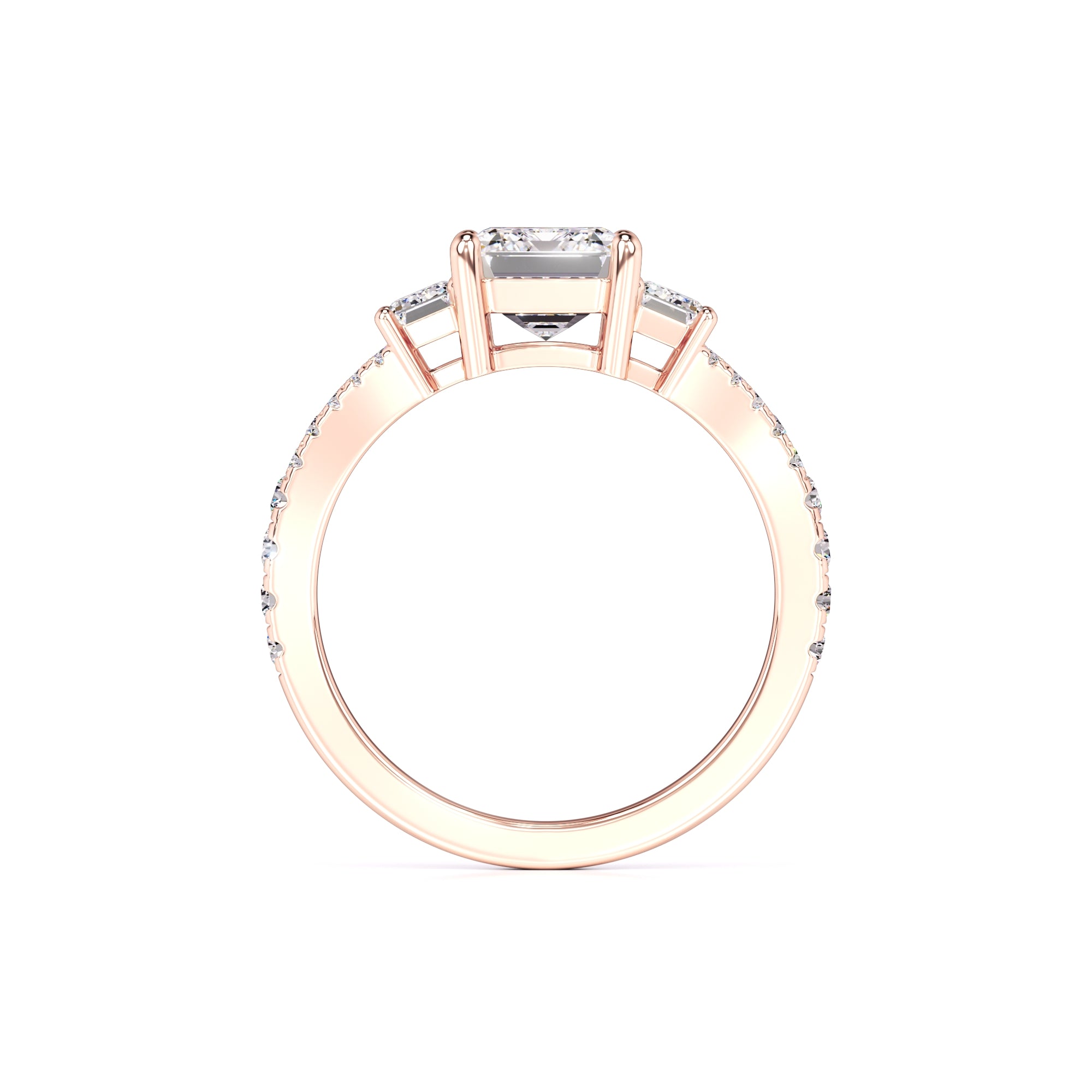 Emberly Moissanite & Lab Grown Diamond Ring | Rose Gold | 4