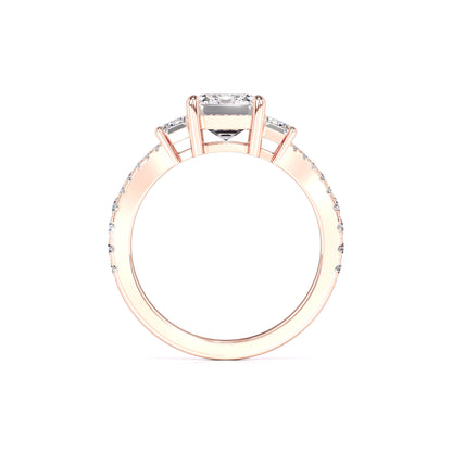 Emberly Moissanite & Lab Grown Diamond Ring | Rose Gold | 4