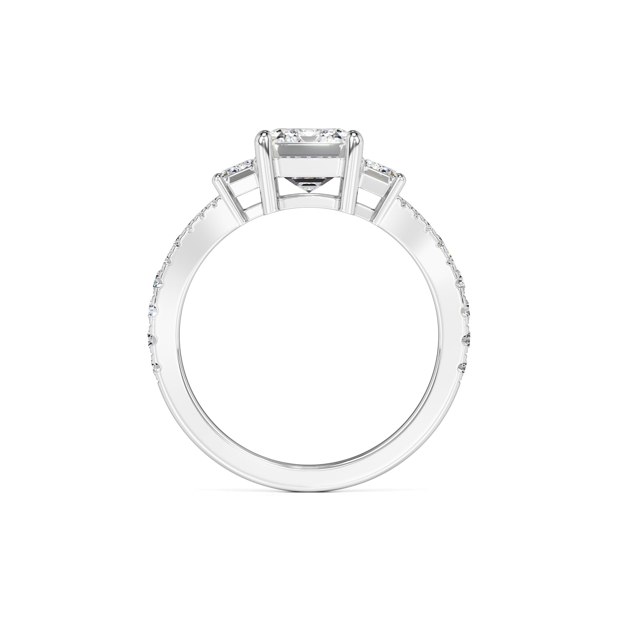 Emberly Moissanite & Lab Grown Diamond Ring | White Gold | 4