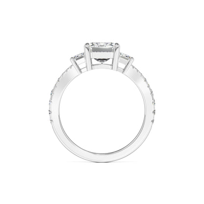 Emberly Moissanite & Lab Grown Diamond Ring | White Gold | 4