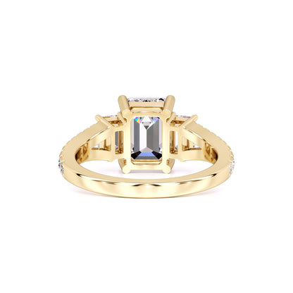 Emberly Moissanite & Lab Grown Diamond Ring | Yellow Gold | 3