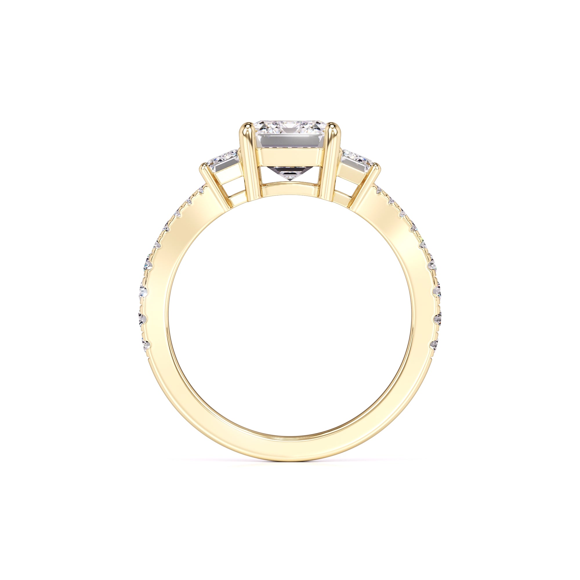 Emberly Moissanite & Lab Grown Diamond Ring | Yellow Gold | 4