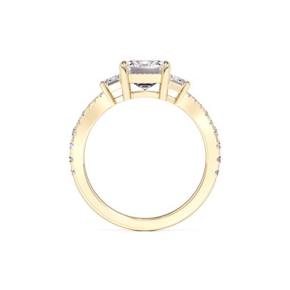 Emberly Moissanite & Lab Grown Diamond Ring | Yellow Gold | 4
