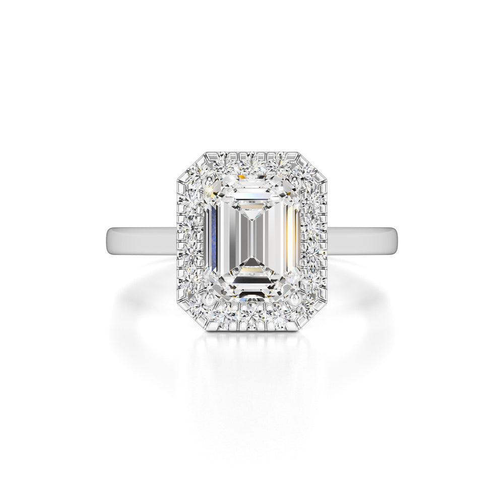 Kelsey Moissanite & Lab Grown Diamond Ring | White Gold | 1