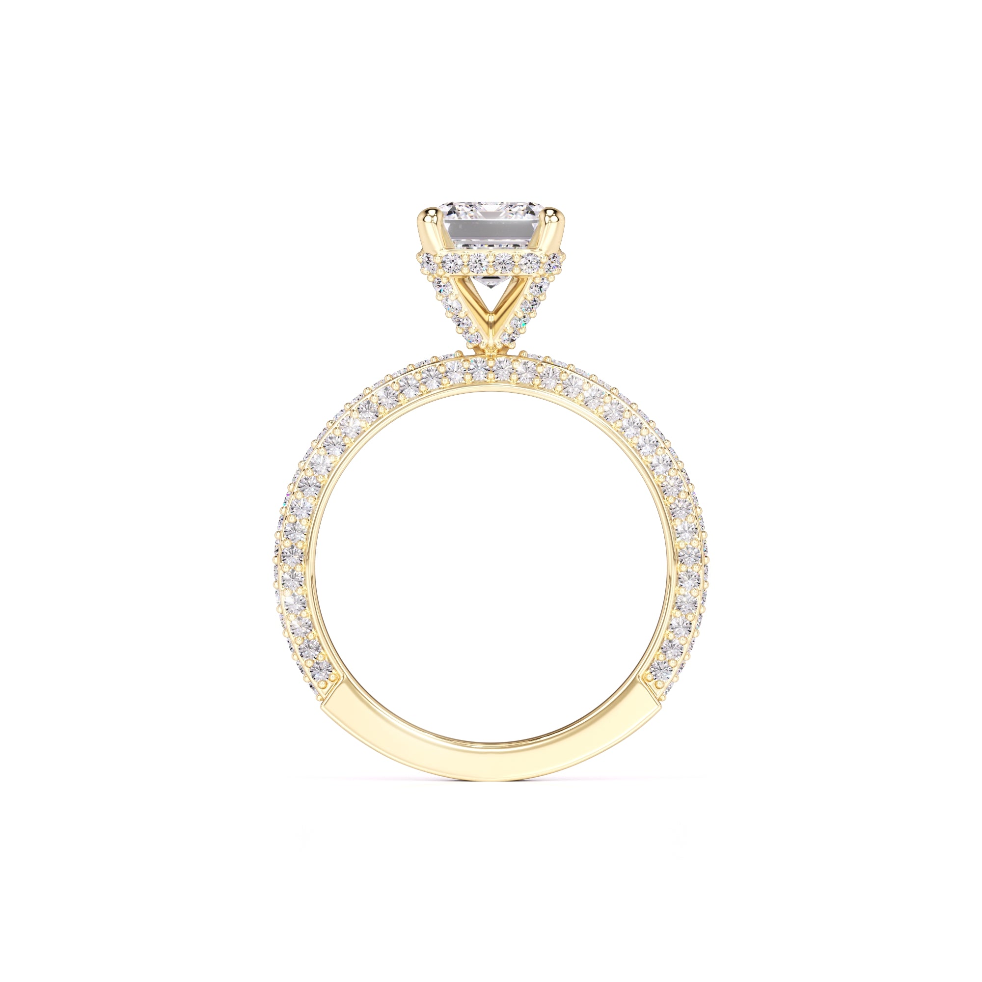 Harper Moissanite & Lab Grown Diamond Ring | Yellow Gold | 4