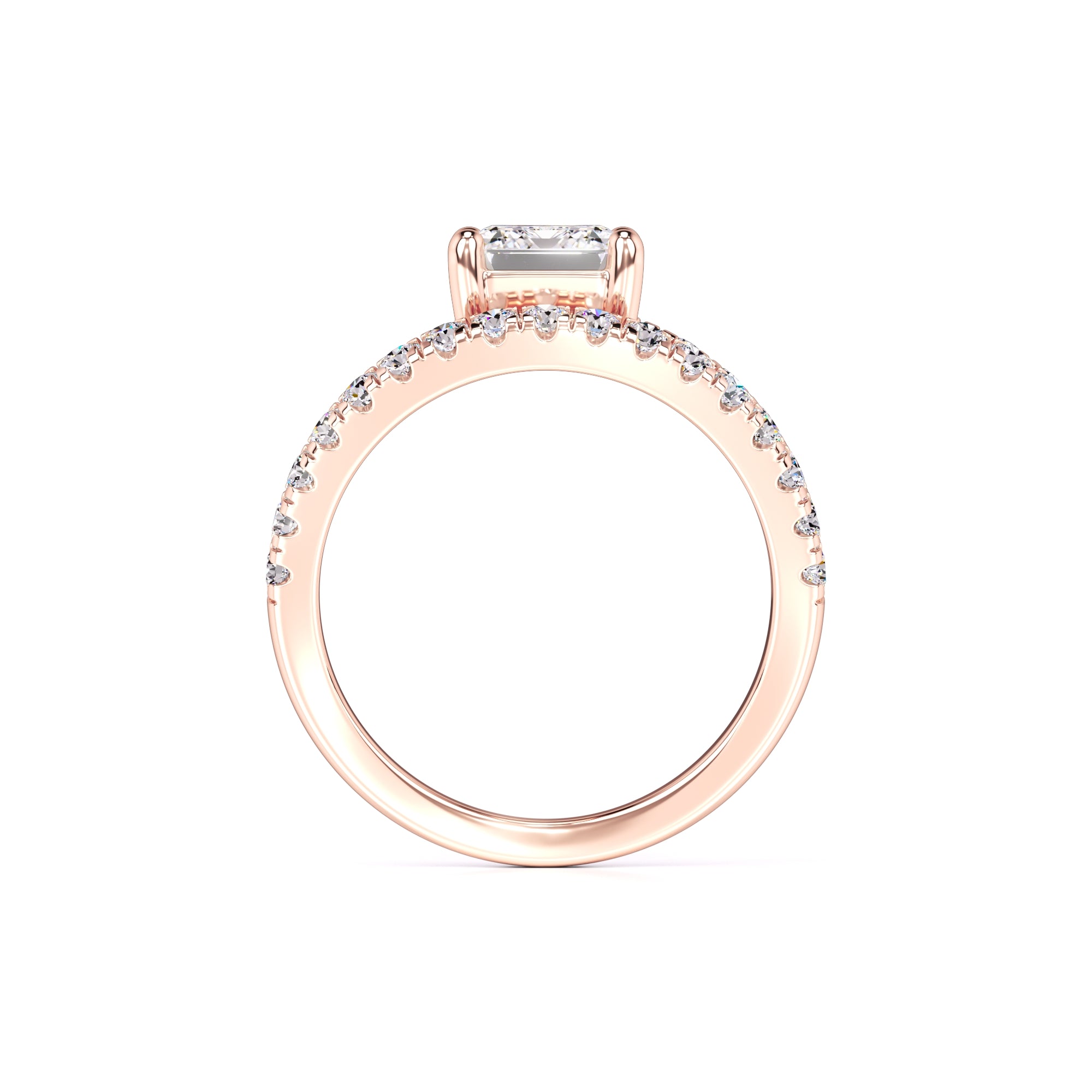 Alexa Moissanite & Lab Grown Diamond Ring | Rose Gold | 4