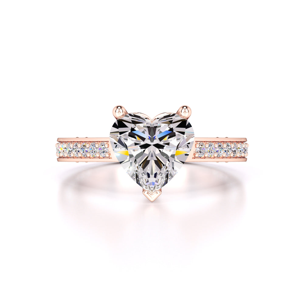 Ellie Moissanite & Lab Grown Diamond Ring | Rose Gold | 1