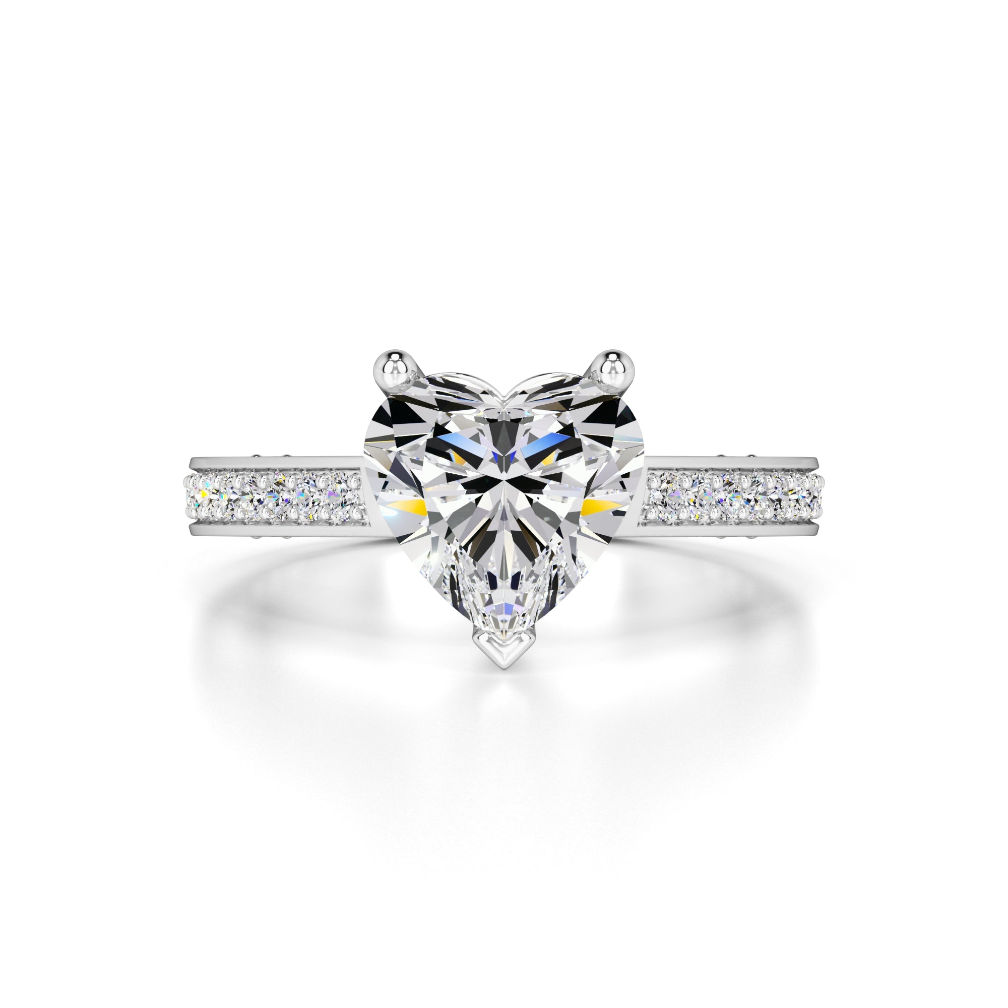 Ellie Moissanite & Lab Grown Diamond Ring | White Gold | 1