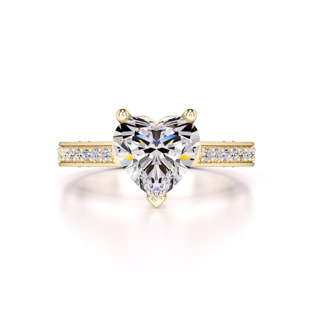 Ellie Moissanite & Lab Grown Diamond Ring | Yellow Gold | 1