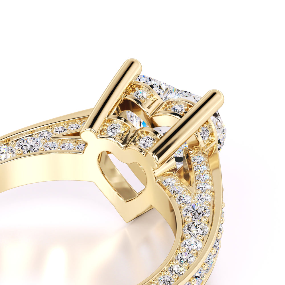 Ellie Moissanite & Lab Grown Diamond Ring | Yellow Gold | 2