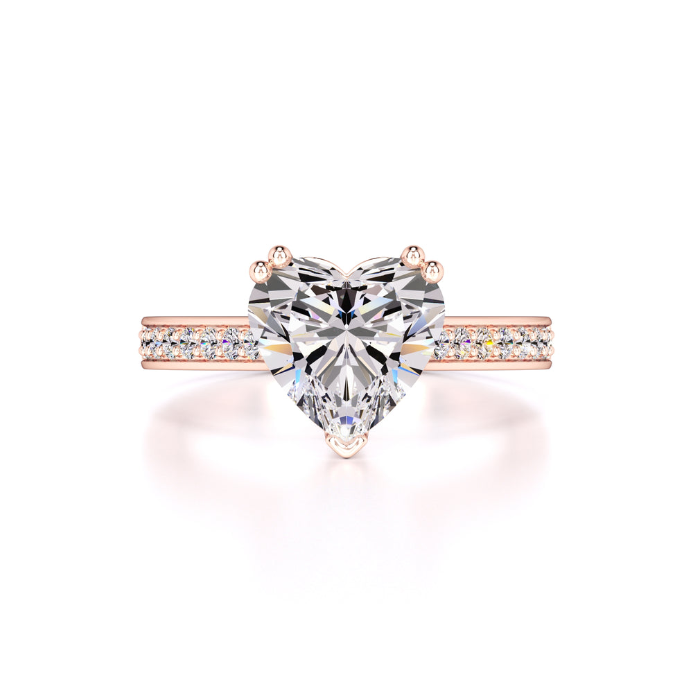 Amber Moissanite & Lab Grown Diamond Ring | Rose Gold | 1