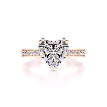 Amber Moissanite & Lab Grown Diamond Ring | Rose Gold | 1