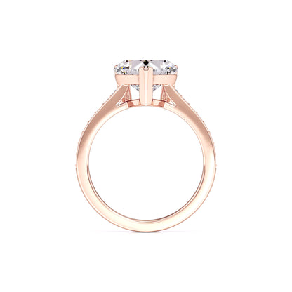 Amber Moissanite & Lab Grown Diamond Ring | Rose Gold | 4