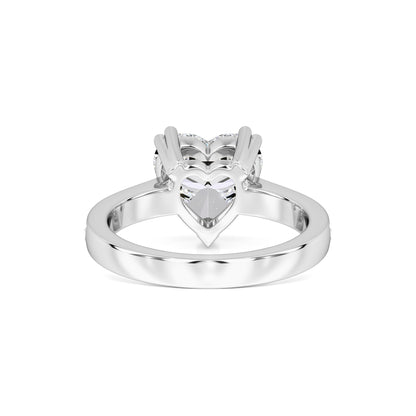 Amber Moissanite & Lab Grown Diamond Ring | White Gold | 3